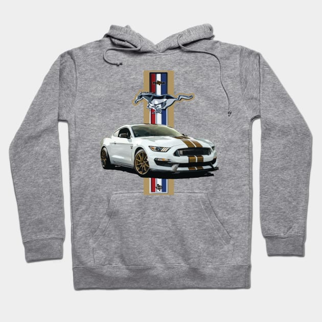 Texas Style Mustang Pony Gold Hoodie by CamcoGraphics